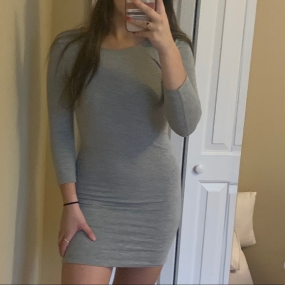 Forever 21 Dresses & Skirts - F21- Gray Long Sleeve Tight Dress